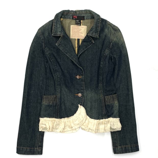 디젤 러플 데님 자켓