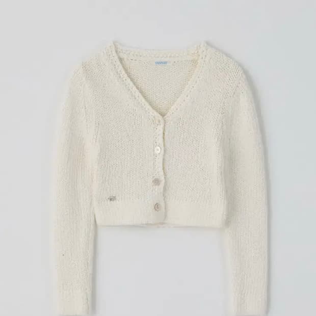 (택새상품)타낫 베아 크롭 가디건 화이트 vea crop cardigan