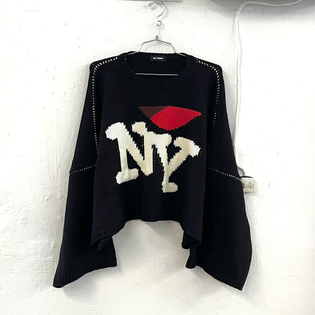 라프시몬스 2017FW 러브 NY 크롭 니트