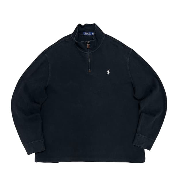 폴로 하프집업 블랙 코튼니트(XLT)