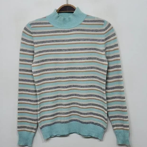 (S) 반목 캐시미어 니트 줄가라 반폴라 스웨터 해외판 