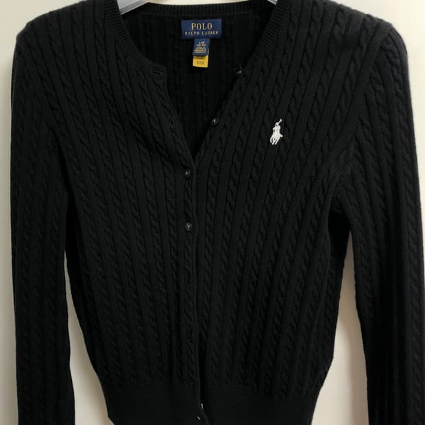 폴로 랄프로렌 케이블 니트 가디건 블랙 (L size)