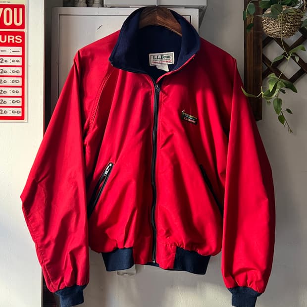 [M]80's 엘엘빈 Made in USA 플리스 라이닝 레드 웜업 자켓