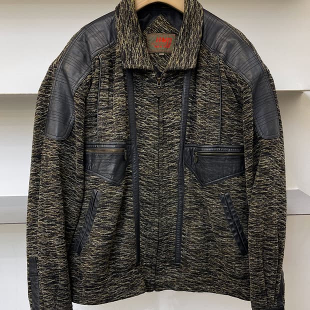 Umo 90s 울 레더 봄버 자켓