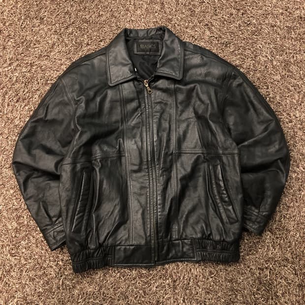 105 빈티지 소가죽 봄버 레더 가죽 자켓