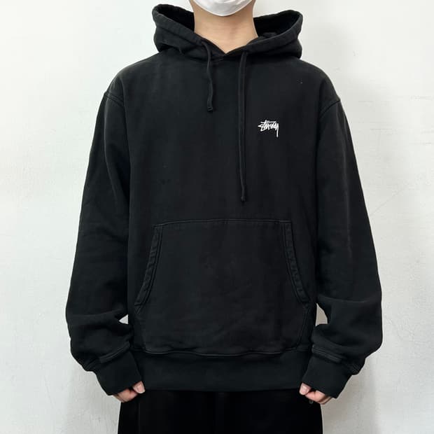 스투시 베이직 스탁로고 후디 블랙