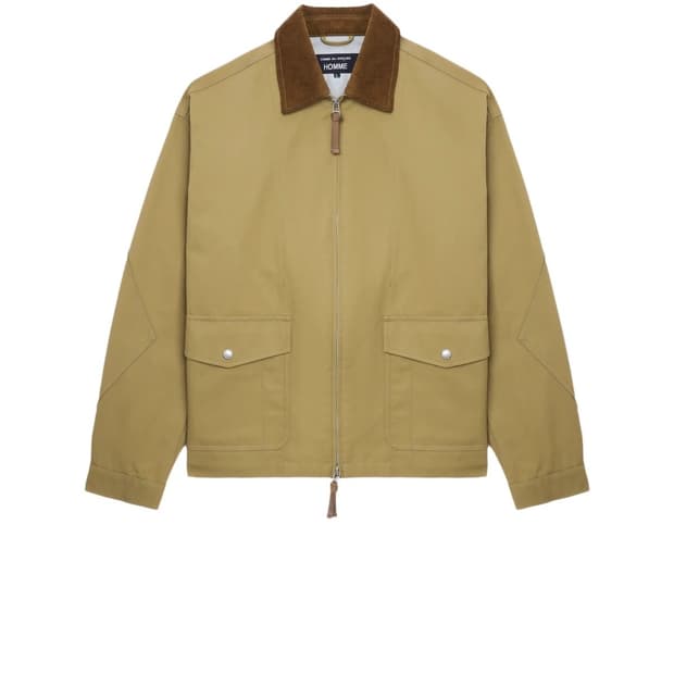 꼼데가르송옴므 24fw 코듀로이칼라 트리플레이어 트러커쟈켓 L