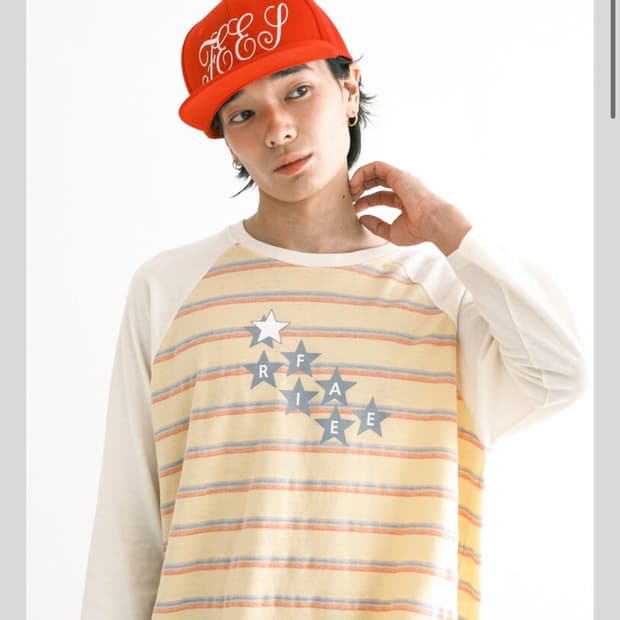★[F.E.E.S] rainbow raglan t-shirt (yel