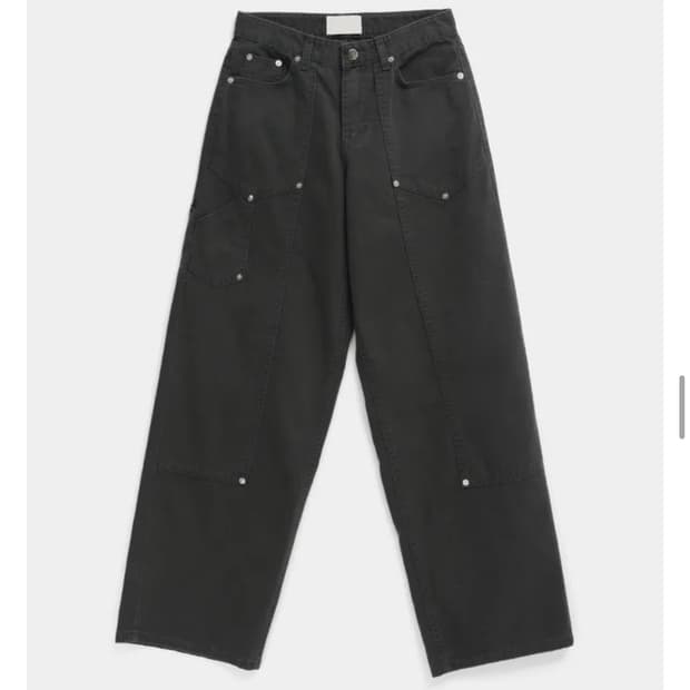 ootj 블랙업 리벳 카펜더 와이드 코튼팬츠
