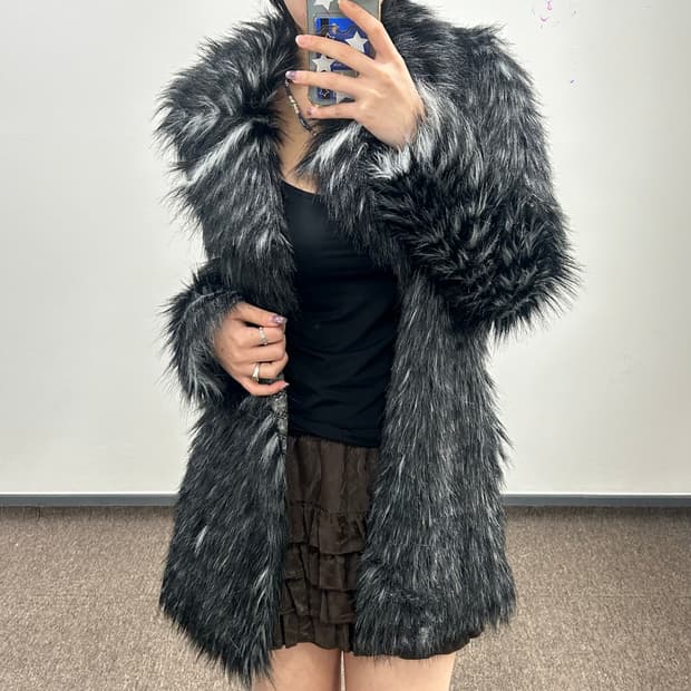 Guess 게스 블랙그레이 퍼 자켓 