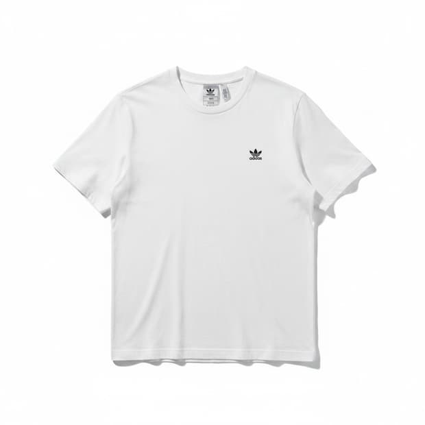 아디다스 반팔티 흰색 삼선 로고 XL