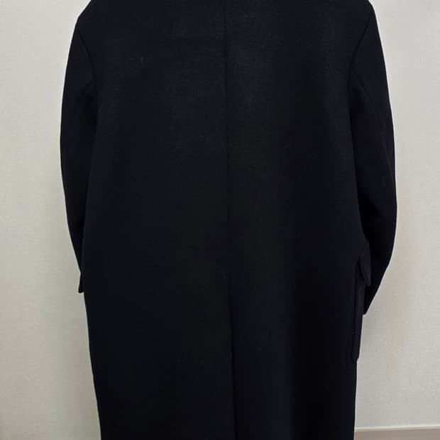 우영미 블랙 오버사이즈 더블 브레스티드 코트 48사이즈 판매