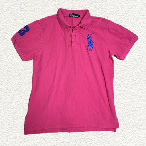 폴로 랄프로렌 핑크 빅포니 카라티 L