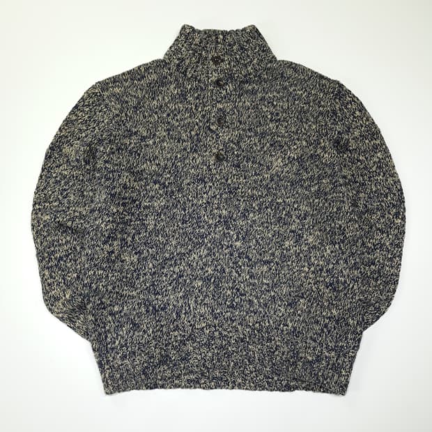 CN996 L 폴로 랄프로렌 네이비 멜란지 하프버튼 긴팔 니트 스웨터