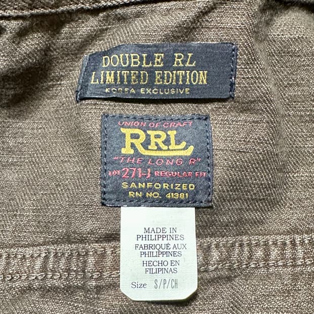 RRL 더블알엘 한국 한정판 LOT 271 브라운 S사이즈 신품