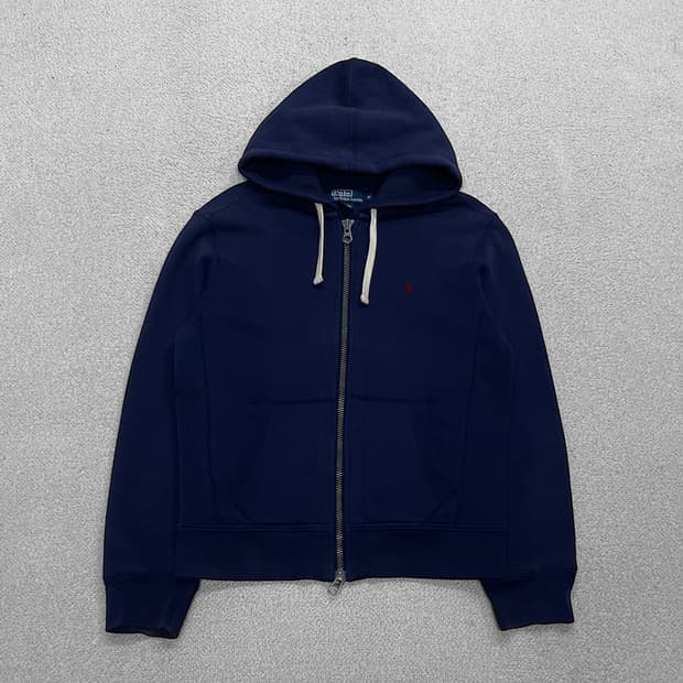 폴로 랄프로렌 포니 로고 써멀 후드집업 네이비
