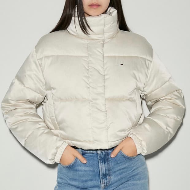 (거의새상품) 타미진스 숏패딩 패딩 아이보리 s