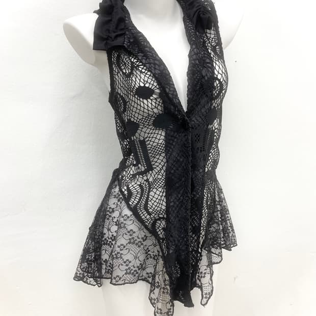 oriental crochet vest