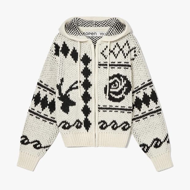 오픈와이와이 자카드 니트 아우터