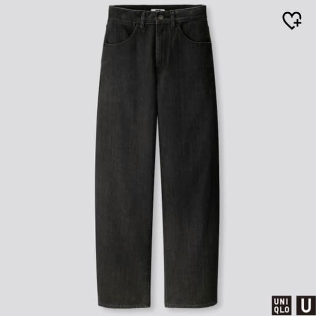 유니클로 U와이드피트 커브진 흑청 27