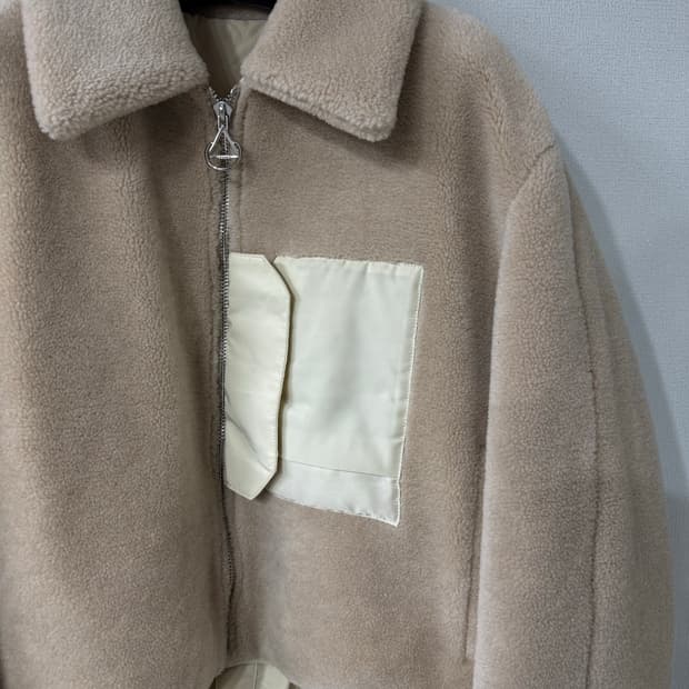 [50] 솔리드옴므 플리스 쉘파카 자켓 아이보리