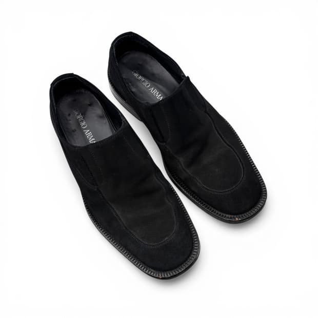 조르지오 아르마니 스웨이드 슬립온 로퍼