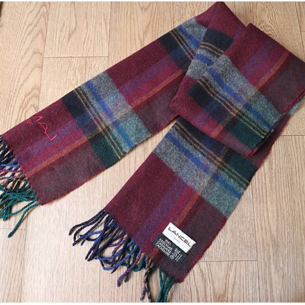 
독일 메이드 LANCEL 란셀 캐시미어100% 빈티지 머플러  

