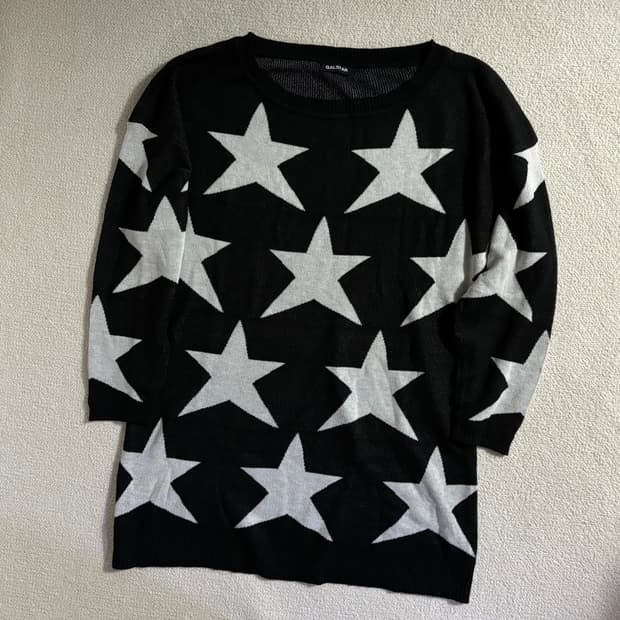 일본빈티지 GALSTAR 핀터깔 y2k 올드스쿨 아메카지 스타 니트스웨터