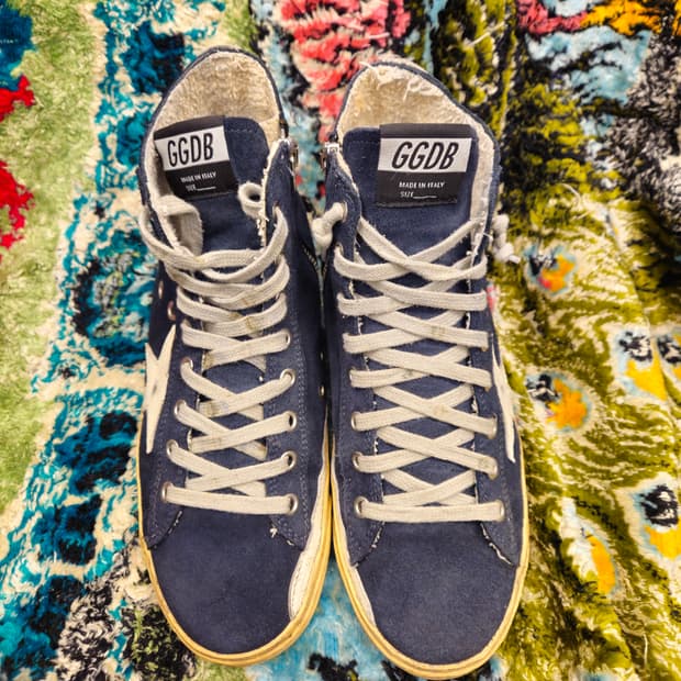 골든구스 GGDB 네이비 스웨이드 하이탑 스니커즈 38
