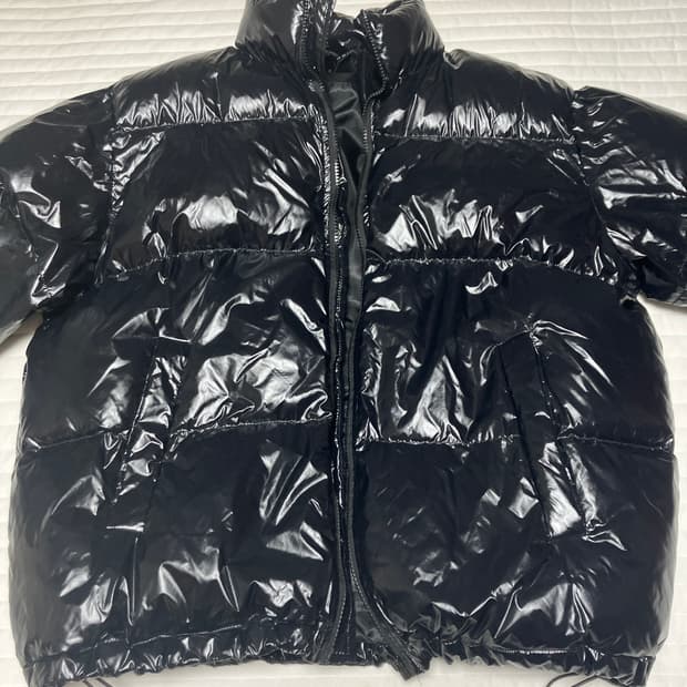 오텀 유광 크롭 패딩