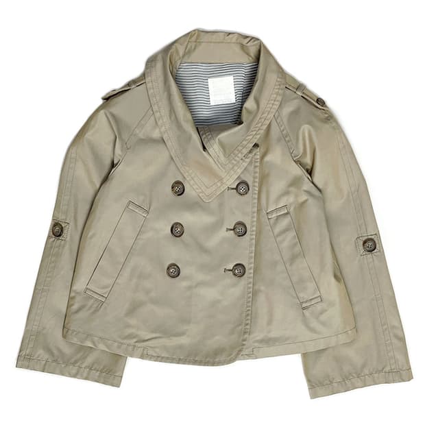vinrtage 숏 더블 버튼트렌치코트