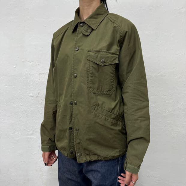 빔즈(BEAMS) 17AW 올리브 립스탑 코튼 스냅 버튼 밀리터리 자켓 