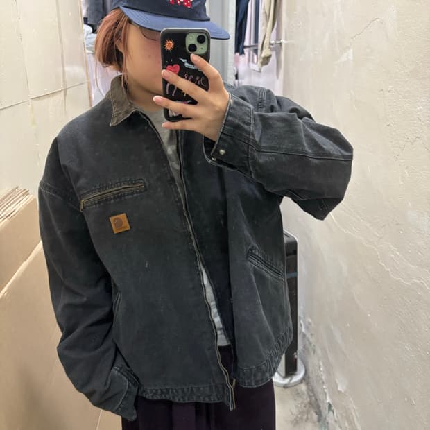 칼하트 네이비 워싱 워크자켓