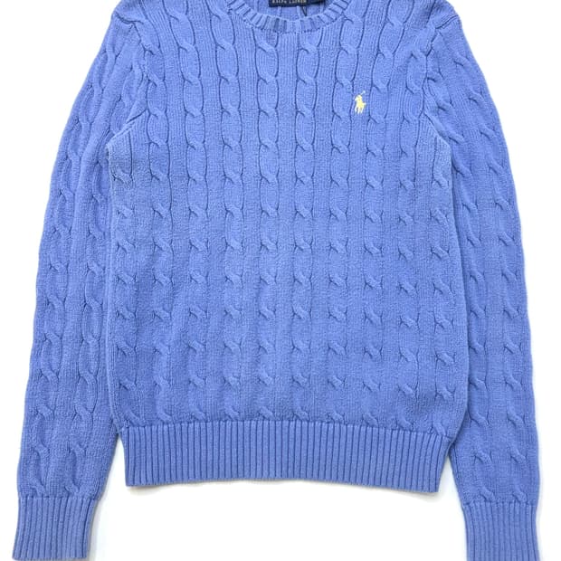Polo 폴로 랄프로렌 스카이블루 컬러 케이블 니트
