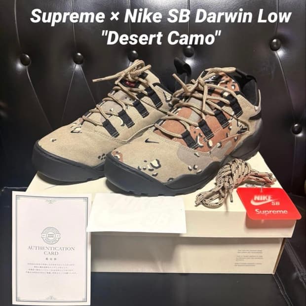 나이키 x 슈프림 SB 다윈 로우 데저트 카모