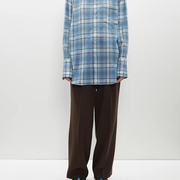 Auralee 여성 울체크셔츠 1사이즈