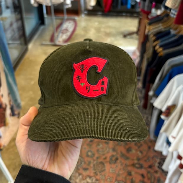 칼리 CALEE 올리브 코듀로이 빈티지 캡