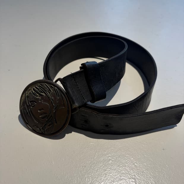 Hysteric Glamour 페이스 코인 그런지 레더 벨트