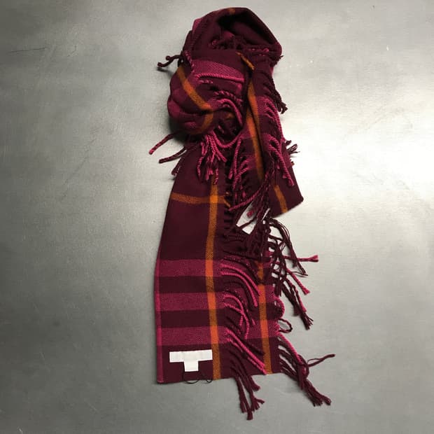 버버리 정품 캐시미어 머플러 버건디