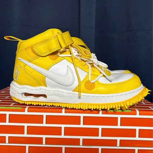 나이키 오프화이트 에어포스1 레더 바시티 메이즈 265