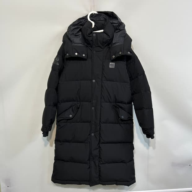 코오롱 여성 구스다운 롱패딩 90 블랙