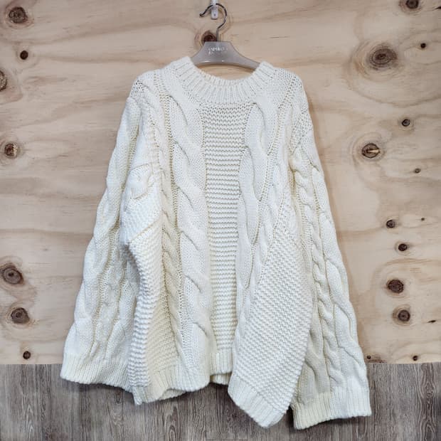 678) nob 눕 꽈배기 오버핏 울블랜드 니트