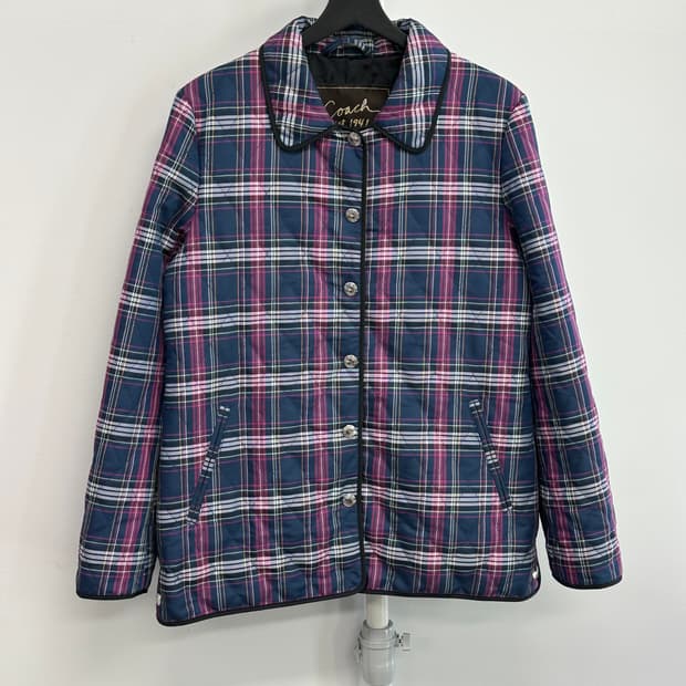 코치 체크 퀼팅 자켓