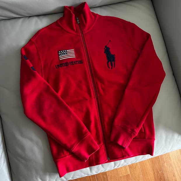 폴로 랄프로렌 빅포니 성조기 집업 S