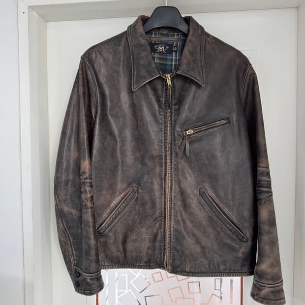 L RRL 더블알엘 뉴스보이 레더 자켓