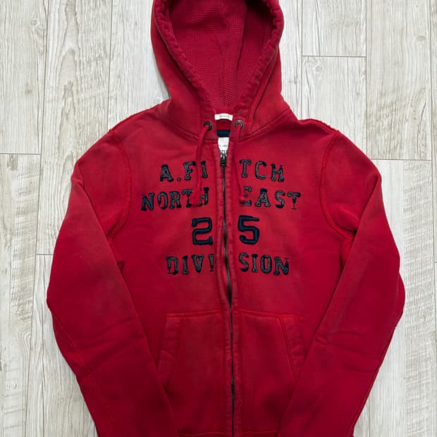 아베크롬비 후드집업 레드 L