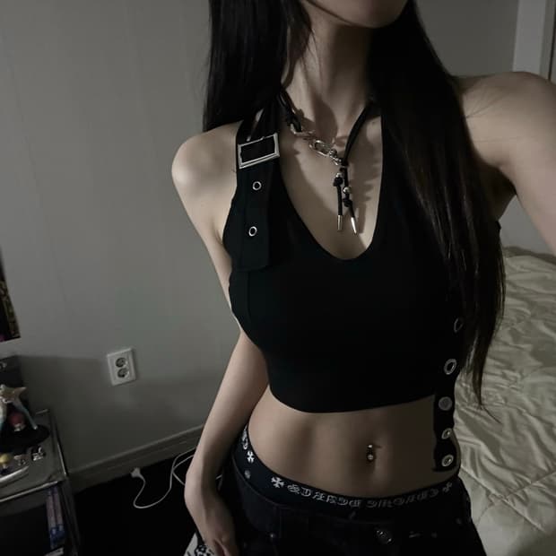 Eyelet Halter Top