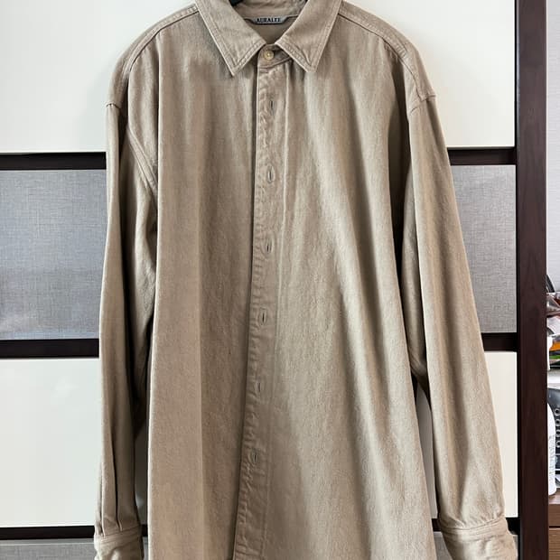 오라리 22aw 보타니컬 셀비지 데님셔츠 네츄럴 브라운