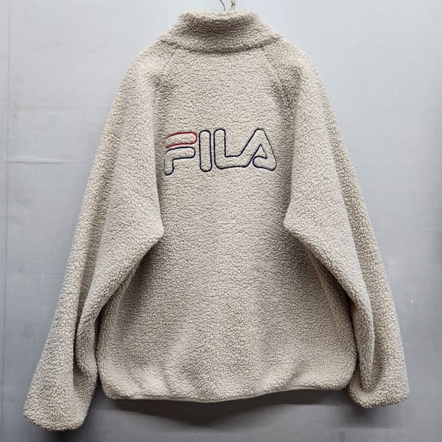 휠라 뽀글이 후리스 오버핏 집업 XL