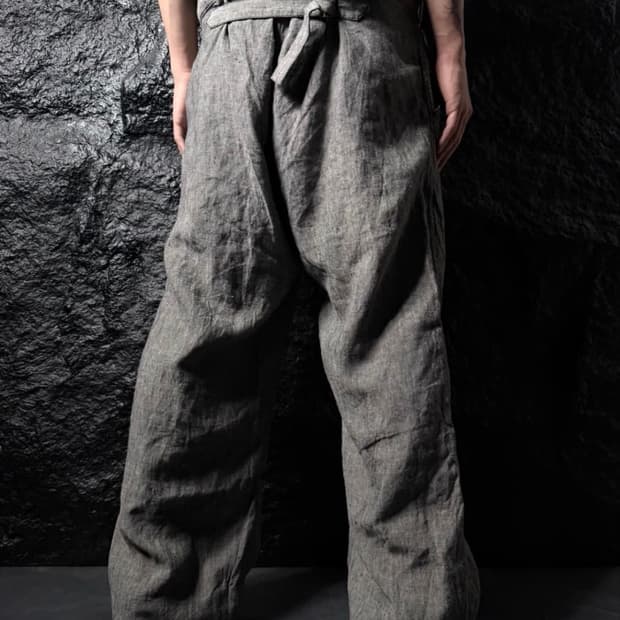 [3] KLASICA Linen Cinch Back Wide Pants